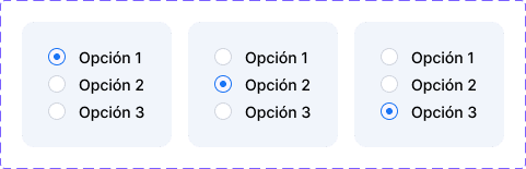 Ejemplo Radio Button con solo 1 posición activa por vez