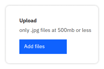 Ejemplo de file uploader como botón de Carbon DS