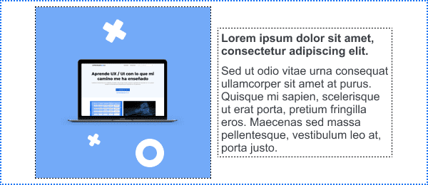 Ejemplo de un bloque de 2 columnas para diseñar emails 