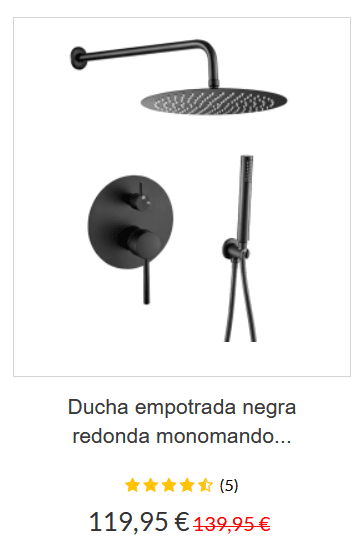 Captura de pantalla de un ecommerce en el que vemos un precio tachado actuando como ancla para el nuevo precio